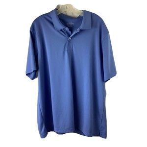 Lands End Men's Blue Short Sleeve Polo Size XL 100% Polyester